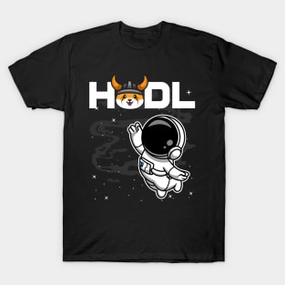 HODL Astronaut Floki Inu Coin To The Moon Floki Army Crypto Token Cryptocurrency Blockchain Wallet Birthday Gift For Men Women Kids T-Shirt